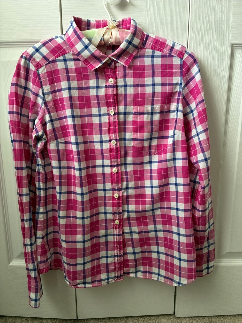 J. Crew Pink Plaid Button-Down Shirt